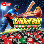 Cricket Ball Roulette cover with a cricket ball