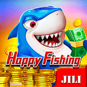 Happy Fishing cover with smiling fish